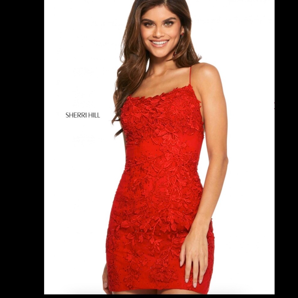 Sherri Hill Red Lace Dress Homecoming / Prom / Etc